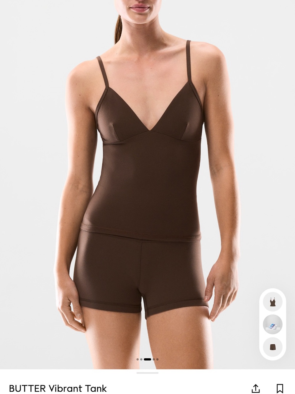 Aritzia BUTTER Chocolate Brown V-Neck Camisole Tank